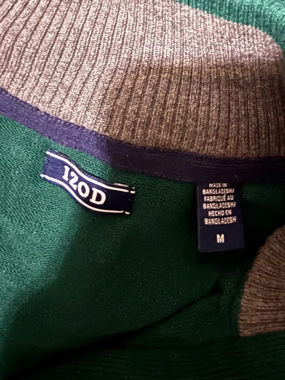 Izod Men's Dark Green Quarter Zip Sweater